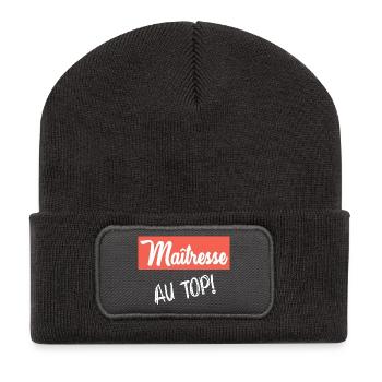 GELIEBTE - Recycelte Patch Beanie - Dunkelgrau - Vorne