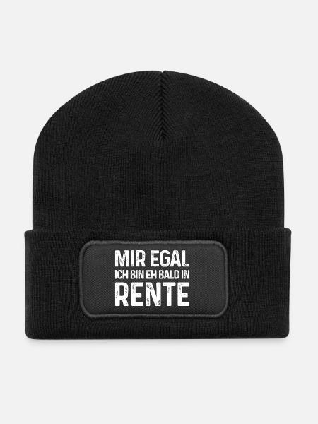 Mir egal Ich bin eh bald in Rente - Recycelte Patch Beanie - Schwarz