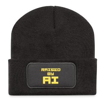 ÉLEVÉ PAR L’IA - Beanie recyclé à patch - charbon - Devant