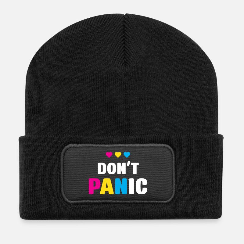LGBT Pride Month - Keine Panik - Recycelte Patch Beanie - Schwarz