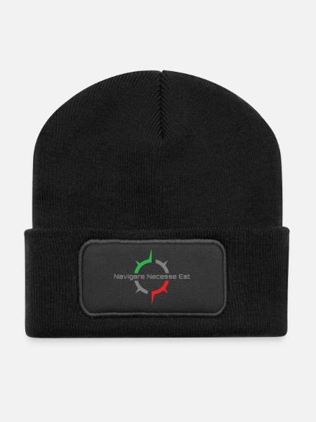 Navigare Nesesse Est - Recycelte Patch Beanie - Schwarz