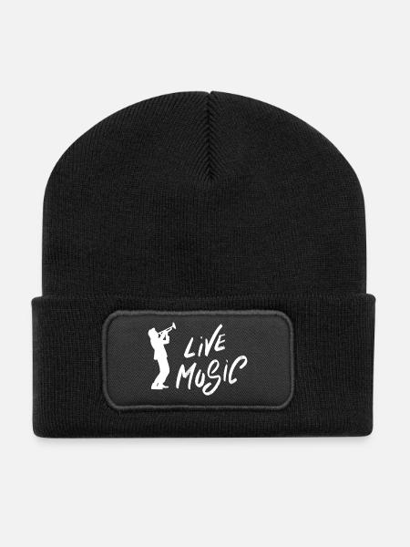 Liebhaber von Live-Musik - Recycelte Patch Beanie - Schwarz
