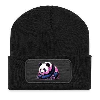 Panda - Recycelte Patch Beanie - Schwarz - Vorne