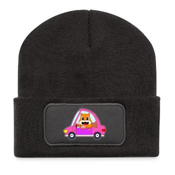 Hamster Auto - Recycelte Patch Beanie - Dunkelgrau - Vorne