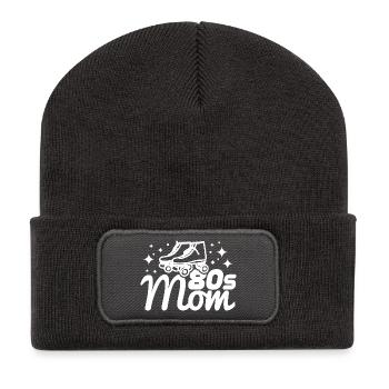 Maman des années 80 - Beanie recyclé à patch - charbon - Devant