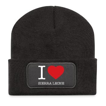 I LOVE SIERRA LEONE - Recycled Patch Beanie - dark grey - Front