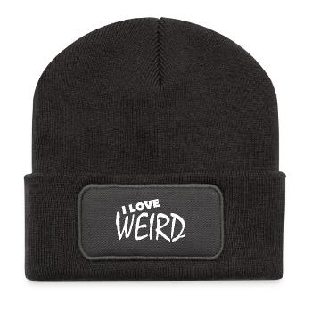 I LOVE WEIRD - Recycled Patch Beanie - dark grey - Front
