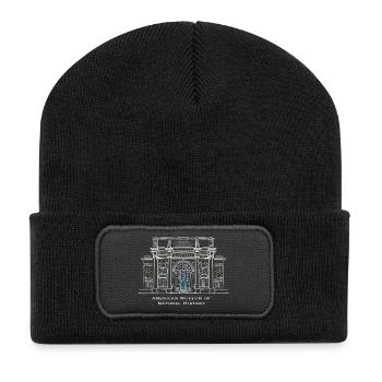 New York City, Natural History Museum, USA, Hand Drawing - Recycled Patch Beanie - black - Front