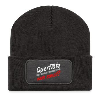 Fanfahrenzug, Spielmannszug,Musikzug,Querflöte (25 - Recycelte Patch Beanie - Dunkelgrau - Vorne
