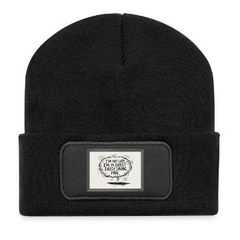 I'm not lazy, I'm in power saving mode - Recycled Patch Beanie - black - Front