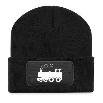Lokomotive - Recycelte Patch Beanie - Schwarz - Vorne