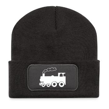 Lokomotive - Recycelte Patch Beanie - Dunkelgrau - Vorne