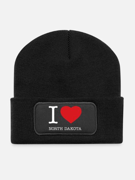 I LOVE NORTH DAKOTA - Recycelte Patch Beanie - Schwarz