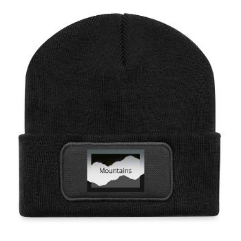 Silhouettes montagnardes en contraste - Beanie recyclé à patch - noir - Devant