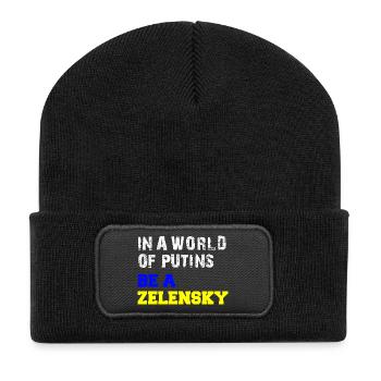 Dans un monde de Poutine, soyez un Zelensky - Beanie recyclé à patch - noir - Devant