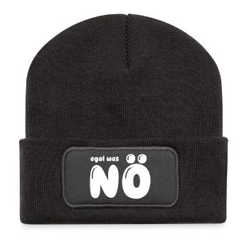 leider nein - Recycelte Patch Beanie - Dunkelgrau - Vorne