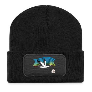 Oiseau - Beanie recyclé à patch - noir - Devant