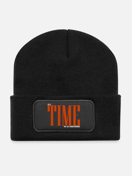 It's time to go somewhere - Beanie recyclé à patch - noir