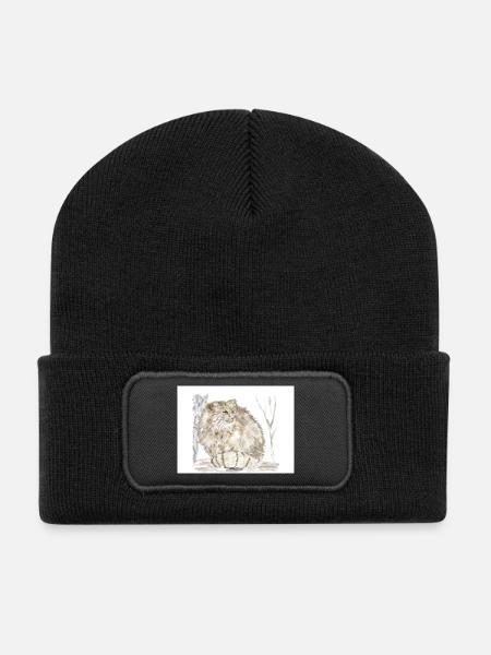 Chat sauvage de Manul - Beanie recyclé à patch - noir