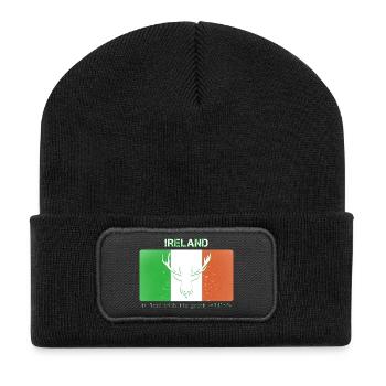 FAUNE ET DE LA FLORE D’IRLANDE Drapeau de l’Irlande - Beanie recyclé à patch - noir - Devant