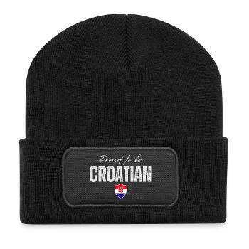 Proud Croatian, Made in Croatia - Recycled Patch Beanie - black - Front