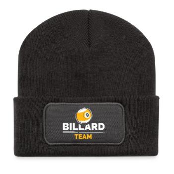 9-Ball Billiard Team Logo Design - Recycelte Patch Beanie - Dunkelgrau - Vorne