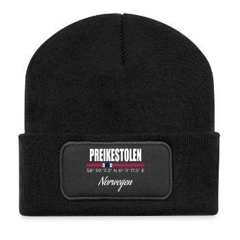 Preikestolen - Recycelte Patch Beanie - Schwarz - Vorne