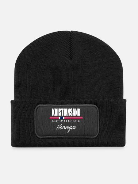 Kristiansand - Recycelte Patch Beanie - Schwarz