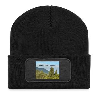 Inspirational Nature Quote on Forest Scene - Recycled Patch Beanie - black - Front