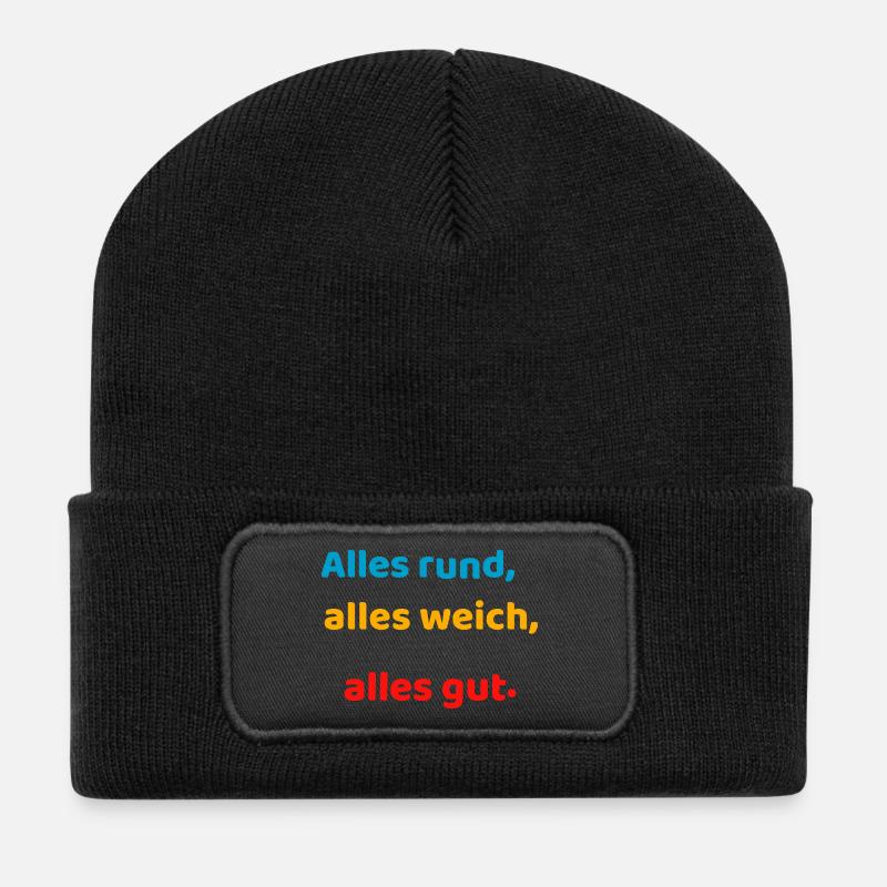 Alles rund, alles weich, alles gut. - Recycelte Patch Beanie - Schwarz