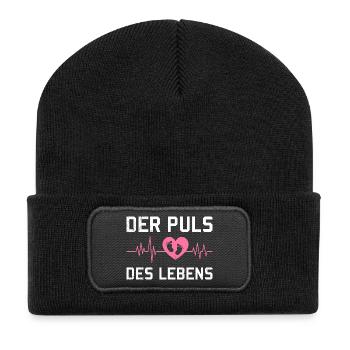 Future maman LE POULS DE LA VIE Drôle - Beanie recyclé à patch - noir - Devant