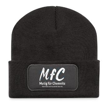 Chemnitz Mutig für Chemnitz - Recycelte Patch Beanie - Dunkelgrau - Vorne
