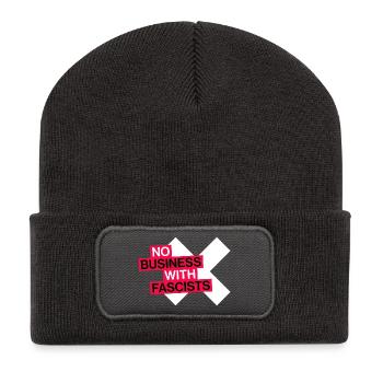 PAS D’AFFAIRES AVEC LES FASCISTES - Beanie recyclé à patch - charbon - Devant
