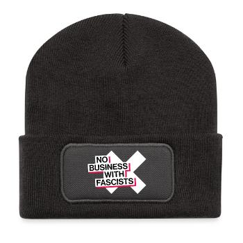 PAS D’AFFAIRES AVEC LES FASCISTES - Beanie recyclé à patch - charbon - Devant