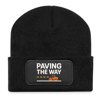 Straßenbauteam Asphalt Betonmannschaft - Recycelte Patch Beanie - Schwarz - Vorne