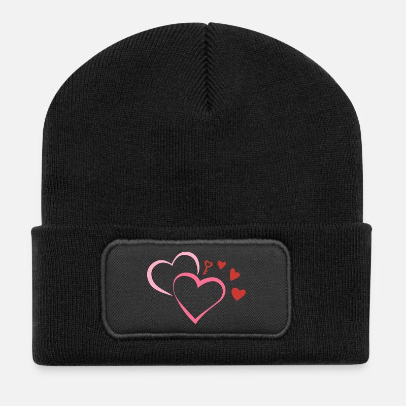 MyCutePicci_Cuori - Recycled Patch Beanie - black