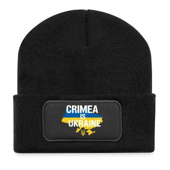 Crimea Is Ukraine Banner - Recycled Patch Beanie - black - Front