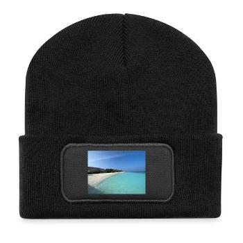 Côte tropicale Blue Water Maldives - Beanie recyclé à patch - noir - Devant