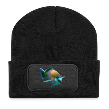 Farbenfroh Fisch Pop-Art - Recycelte Patch Beanie - Schwarz - Vorne