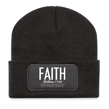 Faith Like a Mustard Grain - Recycled Patch Beanie - dark grey - Front
