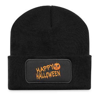 Halloween  - Recycelte Patch Beanie - Schwarz - Vorne