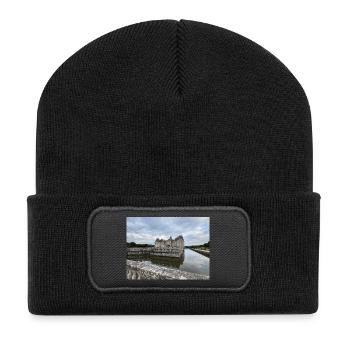 Schloss von Vaux-le-Vicomte - Recycelte Patch Beanie - Schwarz - Vorne