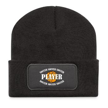 SOCCER PLAYER - Recycelte Patch Beanie - Dunkelgrau - Vorne