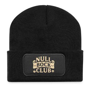 Null Bock Club – Statement Spruch Lustig - Recycelte Patch Beanie - Schwarz - Vorne