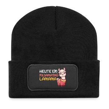 Future maman AUJOURD’HUI PYJAMA DAY LAMAMA Drôle - Beanie recyclé à patch - noir - Devant