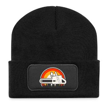 Arborist Woodworker Woodworker Gift - Recycled Patch Beanie - black - Front