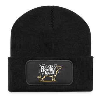 École canine Dog Lover Dresseur de chiens - Beanie recyclé à patch - noir - Devant
