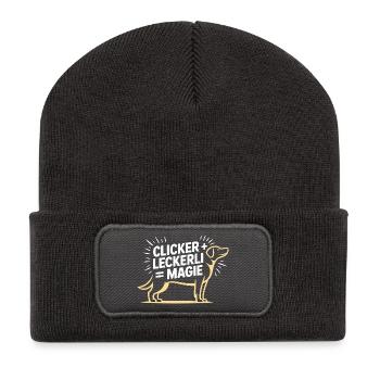 Hundeschule Hundeliebhaber Hundetrainer - Recycelte Patch Beanie - Dunkelgrau - Vorne