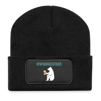 Beer fan PAPABRAUCHT beer Funny - Recycled Patch Beanie - black - Front