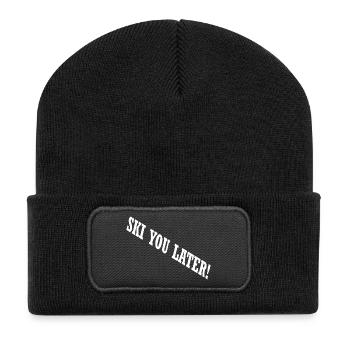SKI YOU LATER – Funny ski saying - Recycled Patch Beanie - black - Front